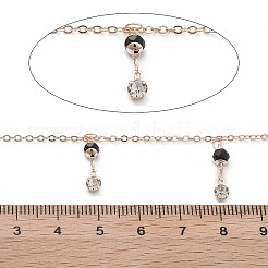 Бусины из латуни и стеклянные цепочки ручной работы со стразами CHC-L051-02KCG