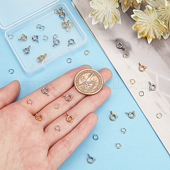 20 шт. 2-х цветные застежки-кольца из нержавеющей стали 304 с гладкой поверхностью STAS-SC0004-42