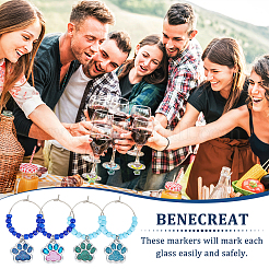 Подвески для бокалов для вина с отпечатками лап собак из сплава эмали AJEW-AB00196