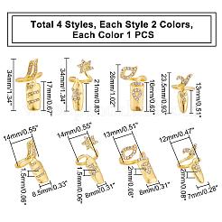 8 шт. 4 стиля сплава со стразами для кончика безымянного пальца ногтя&nbsp;MRMJ-PH0001-59