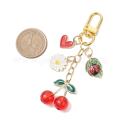 Подвесные украшения из сплава эмали и акрила вишни HJEW-JM04298-01