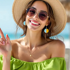 10 шт. подвески из прозрачной и непрозрачной смолы и дерева 5 цветов&nbsp;RESI-TA0004-67