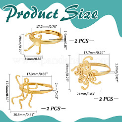 6 шт. 3 стиля регулируемых латунных колец FIND-ME0001-78