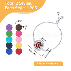 2 шт. 2 стиля браслеты-слайдеры из хирургической нержавеющей стали 316 со стразами BJEW-FI0001-84B