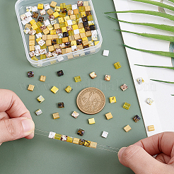 160шт 8 цвета 2-дырочные стеклянные бусины&nbsp;SEED-PH0002-67