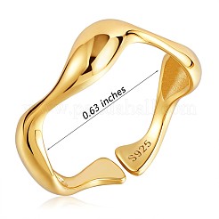 925 открытое кольцо-манжета из стерлингового серебра с волнистой волной для женщин JR862B