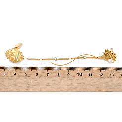 Серьги-гвоздики в форме ракушки из нержавеющей стали 304 со стразами&nbsp;LS-EJEW-A138-01G