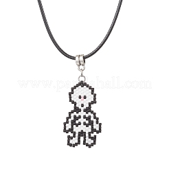 Бусины Miyuki Delica с подвеской в виде черепа на Хэллоуин NJEW-MZ00111