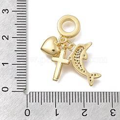 Латунь микропаве прозрачный кубический цирконий европейские подвески с подвесками KK-D431-033G-G