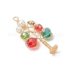 Подвески из гальванизированного стекла и ракушечных бусин-жемчужин PALLOY-TA00275