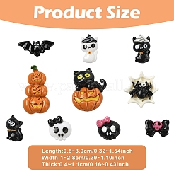20 шт. 10 стиля Хэллоуин непрозрачные смоляные кабошоны&nbsp;CRES-YW0002-58