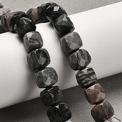 Бусины из натурального черного камня G-H078-C32-01