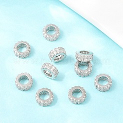 Латунные микро проложить кубического циркония бусы плоский круглый распорку&nbsp;ZIRC-D026-07P