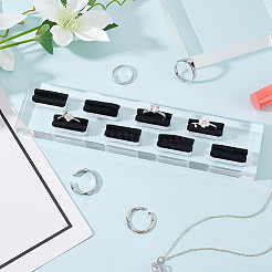 8-слотовая акриловая стойка для колец на палец RDIS-WH0002-10