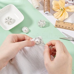 12 шт. 2 стиля пуговицы из сплава со стразами на ножке FIND-AR0005-20