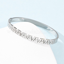 Женские браслеты-шарниры из нержавеющей стали 304 с микропаве из кубических цирконий&nbsp;BJEW-Z146-01P