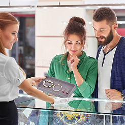 Прямоугольные бархатные подносы для демонстрации ювелирных изделий для колец&nbsp;ODIS-WH0113-14B