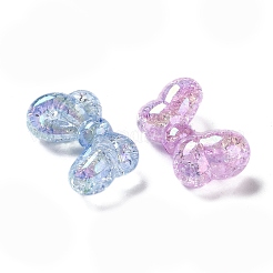 Прозрачные акриловые бусины с УФ-покрытием и кракелюром&nbsp;OACR-G033-04A