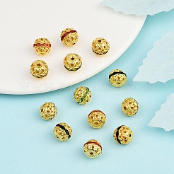 Латунные бусины со стразами  RB-A011-10mm-G