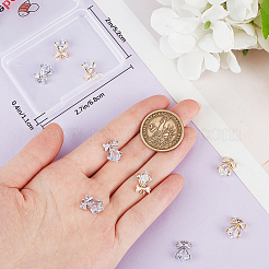 12 шт. 2-х цветная латунь с подвесками из прозрачного кубического циркония&nbsp;ZIRC-BBC0002-65