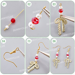 Наборы для самостоятельного изготовления сережек-бантов в форме сердца&nbsp;DIY-SC0031-08