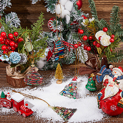 4 пакетик 4 стилей акриловых подвесных украшений для елки&nbsp;AJEW-DC0003-57B