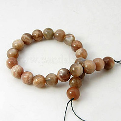 Натуральный Sunstone бисер пряди&nbsp;X-G-G099-6mm-14