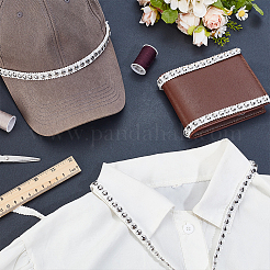 10 ярд полиэстера с отделкой из полукруглых бусин из АБС-пластика&nbsp;OCOR-GA0002-76B