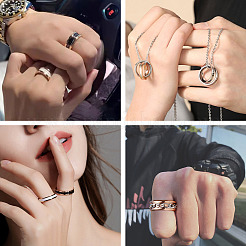 6 шт. 6 размера 201 нержавеющая сталь рифленые кольца для пальцев FIND-YS0001-11