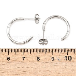 Серьги-гвоздики C-образной формы из нержавеющей стали 316&nbsp;EJEW-D339-03P