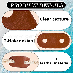 50 шт. 2-цветная овальная пряжка из искусственной кожи&nbsp;FIND-CL0001-58