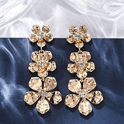 Серьги-гвоздики из цинкового сплава с цветком EJEW-Z107-02G