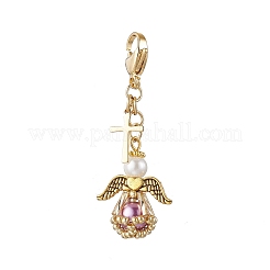 Подвеска в виде ангела из стеклянного жемчуга и стеклянных бусин HJEW-MZ00265