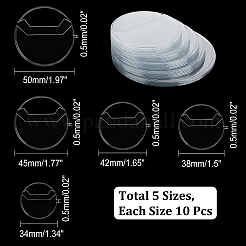 50 шт. 5 круглых пластиковых чехла для брошей AJEW-CA0002-49