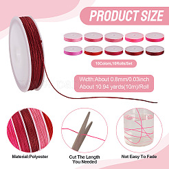 10шт. 10-х цветный полиэфирный шнур&nbsp;OCOR-TAC0040-01B