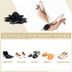 2 шт. пряжки для обуви из полиэстера с цветочным узором&nbsp;DIY-HS0002-13A