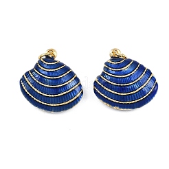 Подвески в форме ракушек из латуни с эмалью&nbsp;KK-I377-06G-B