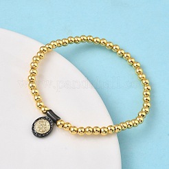 Браслеты с овальными подвесками из латуни BJEW-B148-03C-05