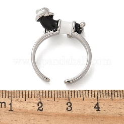 Латунные эмалевые манжетные кольца RJEW-C120-24P