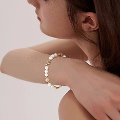 24 шт. 2-цветные звенья из латуни с микропаве из кубического циркония&nbsp;ZIRC-FH0001-49