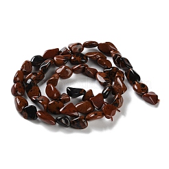 Натурального красного дерева обсидиана бисер нитей G-P497-01C-05