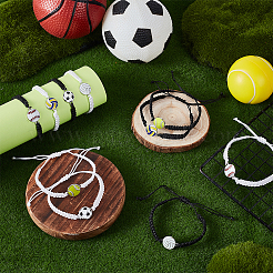 10шт 10 стиля сплава спортивные браслеты с шариками BJEW-GA0001-21