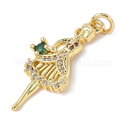 Латунные микро проложить кубического циркония подвески ZIRC-I356-08G-03