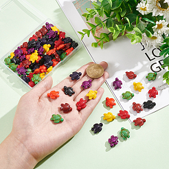 80 шт. 8-х цветные синтетические бирюзовые бусины G-NB0004-36