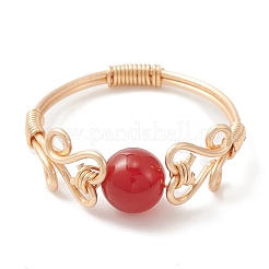 Кольцо на палец из смешанных натуральных драгоценных камней RJEW-JR00579