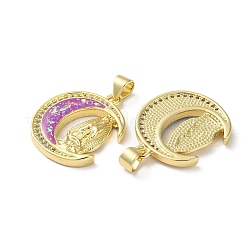 Латунные микропаве прозрачные подвески с фианитом&nbsp;KK-C045-13G