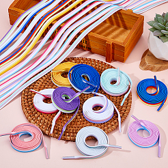 10 пара двухцветных трехцветных мозаичных шнурков цвета макарон из полиэстера&nbsp;FIND-FH0011-99