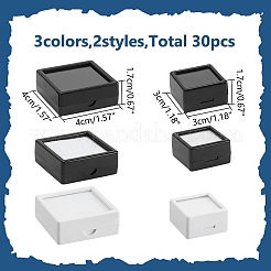 30 шт. 6 стиля квадратных коробок для хранения россыпью алмазов из АБС-пластика и акрила&nbsp;CON-WR0001-09