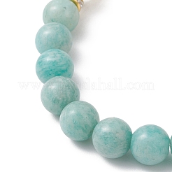 Браслеты из натуральных бусин амазонита и желтого гематоидного кварца для женщин&nbsp;BJEW-JB13193-02