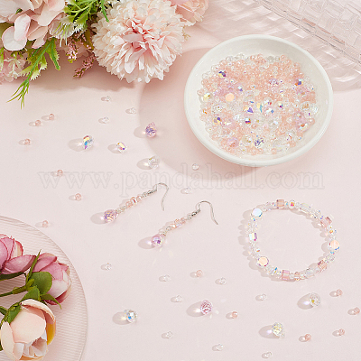 114шт прозрачные гальванические стеклянные бусины GLAA-PA0001-17B-1